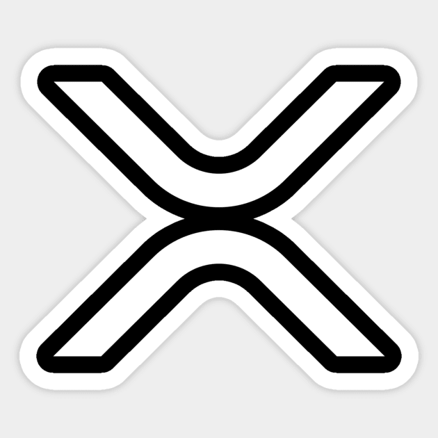 New XRP Logo (white on dark background) Sticker by cryptogeek